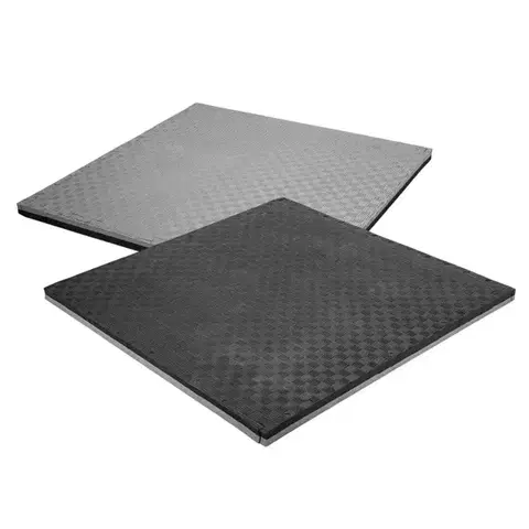 Puzzle tatami podložka inSPORTline Malmeida 100x100x4 cm Farba šedo-čierna, vzor 5 prúžkov