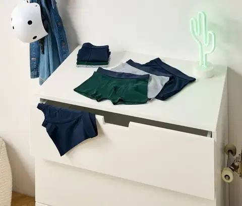 Chlapčenské boxerky, 7 ks, modré, zelené, sivé