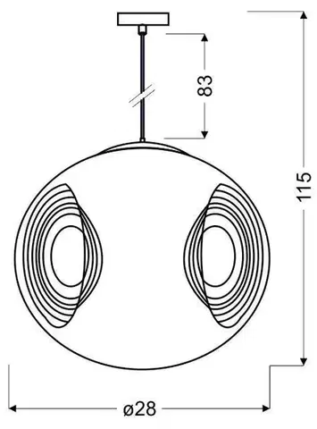 Závesná stropná lampa 1X60W E27 patinovaná CLUB