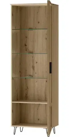 Vitrína z masívu BIMBO 11 s LED, dub divoký / artisan olej