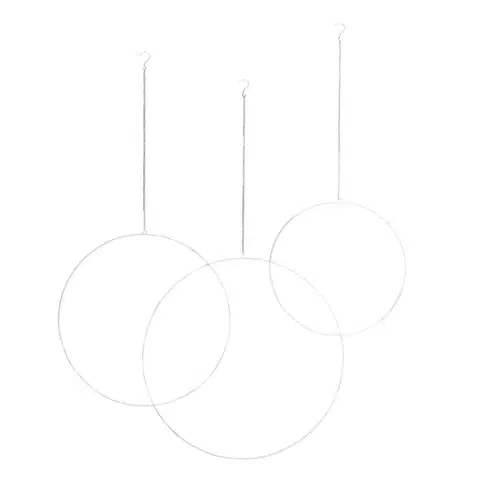 Dekoria Závesná dekorácia Tara White 3ks, 40/50/70 cm