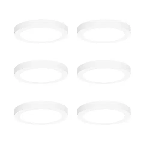 Sada 6 zapustených alebo povrchových bodových svetiel biela 18 cm vrátane LED 3-krokové stmievanie do tepla - Trans