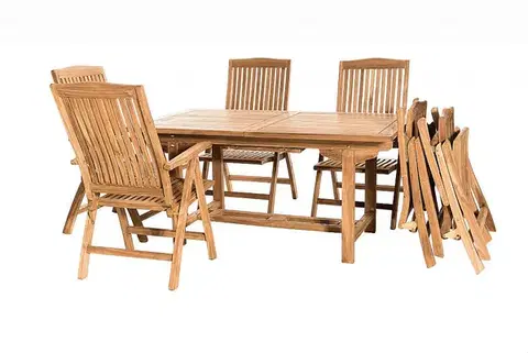 DEOKORK Záhradné teakové polohovacie kreslo LAGUNA (teak)