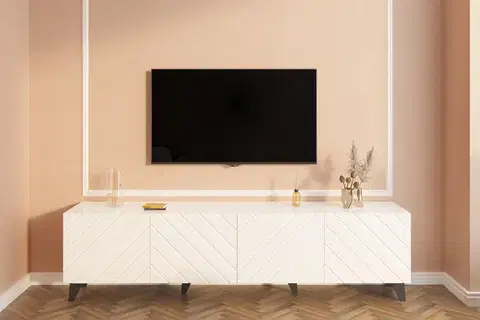 MOLLY 2 TV stolík, biely lesk