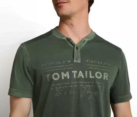 Tričko Tom Tailor Serafino s logom, Deep Leaf Green