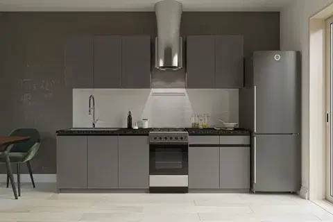 SiLVER jednoduchá kuchynská linka 200 cm, sivá