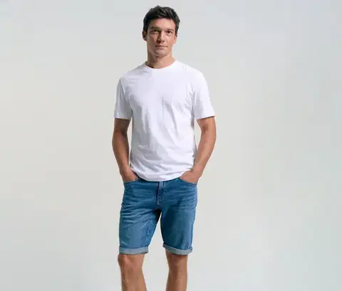 Džínsové šortky Tom Tailor TTJOSH REGULAR SLIM, mid stone bright blue denim