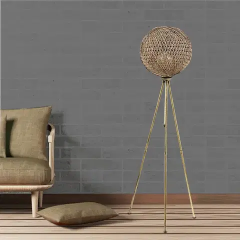 Stojacia lampa Pied 138 cm zlatá