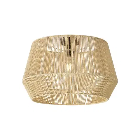 Plafondlamp zwart met beige papieren kap 50/50/30 - Cyl