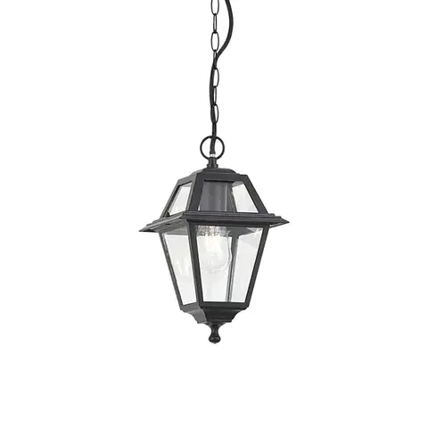 Klasická vonkajšia závesná lampa čierna IP44 - Berta