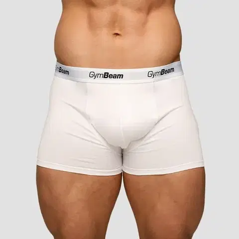 GymBeam Pánske boxerky Essentials 3Pack White  MM
