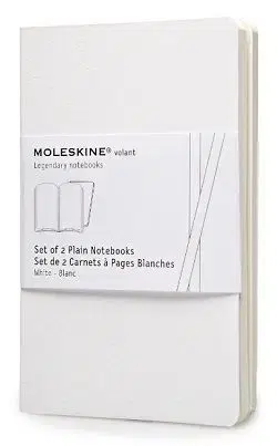Zápisníky MOLESKINE Volant 2 ks čisté biele S