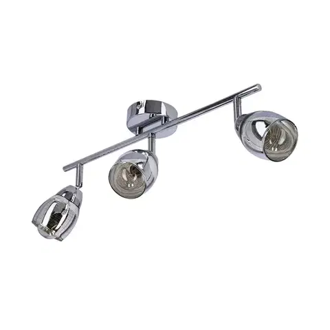 Stropná lampa Virginia s chrómovým pásikom, zrkadlové tienidlo e14
