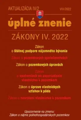 Zákony 2022 IV aktualizácia IV 2 - bývanie, stavebný zákon