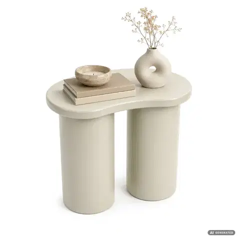 Konferenčný stolík Cube 41 cm krémový