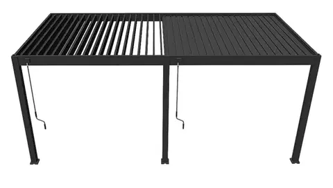 Záhradná hliníková pergola do steny 6x3 m (antracit)