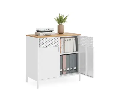 Komoda FIRA 80x40 cm biela/dub LSC102W57