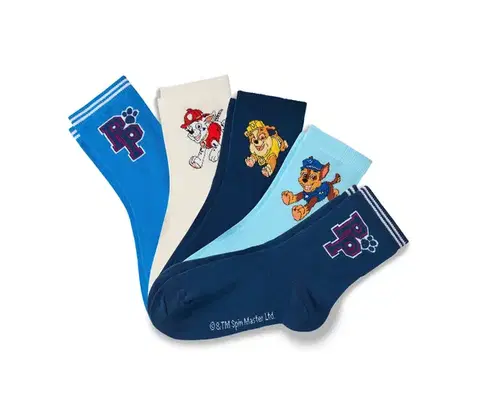 Detské ponožky, 5 párov »Paw Patrol«, modré