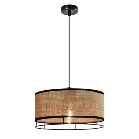 Stropná lampa Ardi čierna 1x40W E27 žlté tienidlo