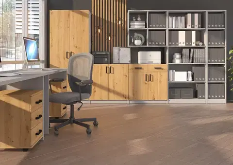 WORK 110 široký regál, dub Artisan