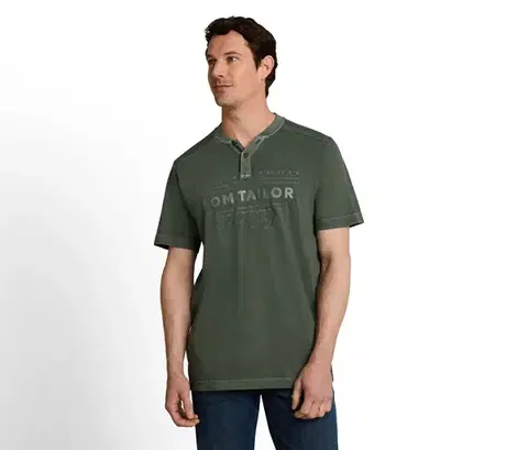 Tričko Tom Tailor Serafino s logom, Deep Leaf Green
