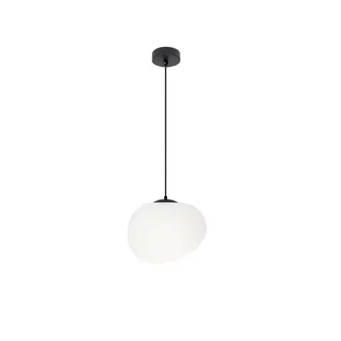 Závesná lampa STONES 20 cm v japonskom štýle - s tienidlom inšpirovaným bielym kameňom - minimalistické stropné osvetlenie do obývačky E27