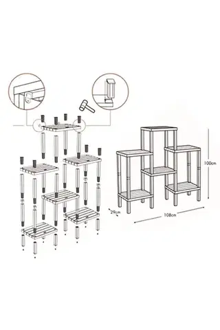 Plastic Multi Purpose Shelf OMS-1108-B