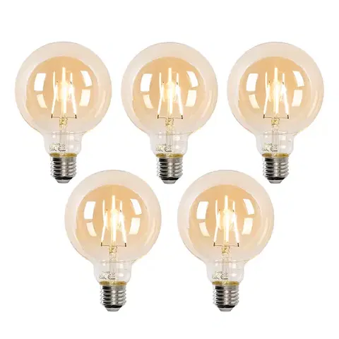 Sada 5 stmievateľných LED žiaroviek E27 G95 4,9W 320 lm 2500K