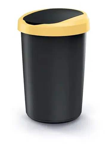 Odpadkový kôš COMPACTO 40 L čierny/žltý