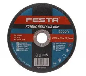 Kinekus Kotúč rezný kov 150x2,5x22,2mm, FESTA