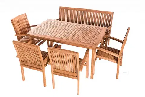 DEOKORK Záhradná teaková lavica HARMONY 120 cm