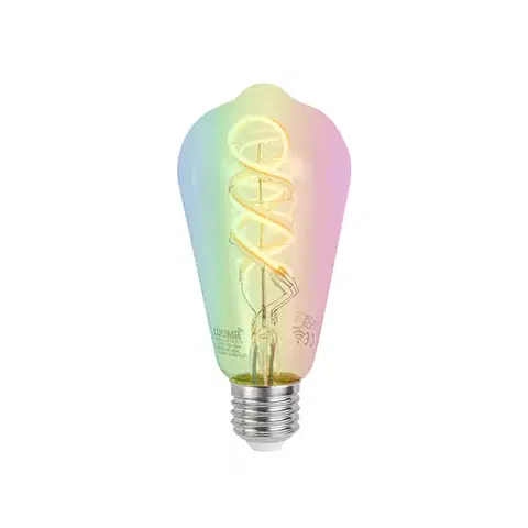 Inteligentné stmievateľné LED žiarovky E27 ST64 číre RGBW 4W 250lm 2700K