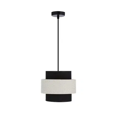 Závesná lampa Benta čierna 1x40W e27 tienidlo čierne+krémové