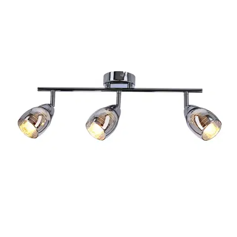 Stropná lampa Virginia s chrómovým pásikom, zrkadlové tienidlo e14