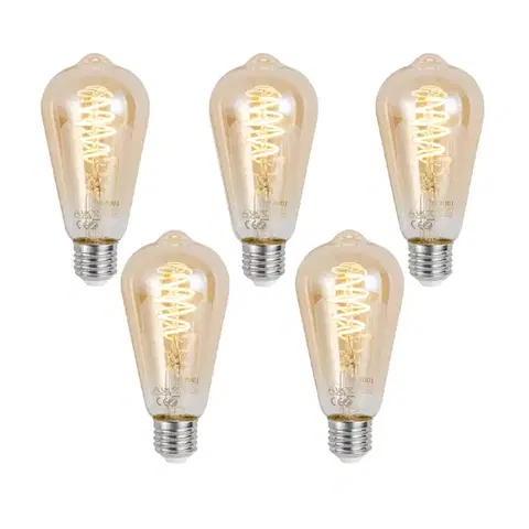 Sada 5 inteligentných stmievateľných LED žiaroviek E27 ST64 Amber 4,9 W 320 lm 2500 K Zigbee
