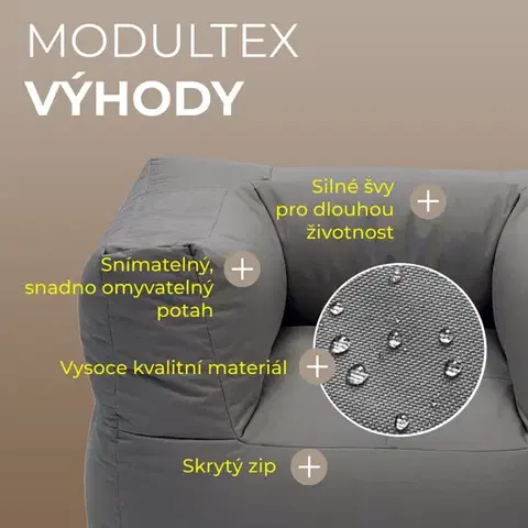 DEOKORK Záhradné textilné kreslo MODULTEX (šedo-hnedá) bez náplne
