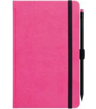 Notes ružový s gumičkou a ceruzkou