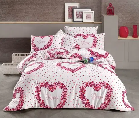 Obliečky bavlnené Deluxe 3D Romance 200x140cm+90x70cm TiaHome