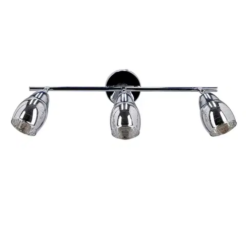 Stropná lampa Virginia s chrómovým pásikom, zrkadlové tienidlo e14