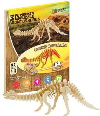 Drevené 3D puzzle Brontosaurus