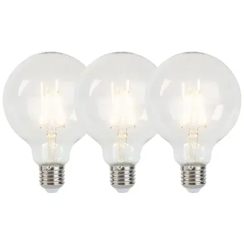 Sada 3 stmievateľných LED žiaroviek E27 G95 5W 470lm 2700K