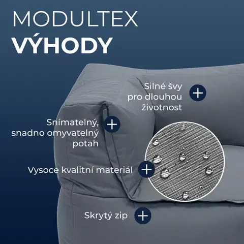 Textilná modulová zostava MODULTEX pre 4 osoby (sivá) bez náplne