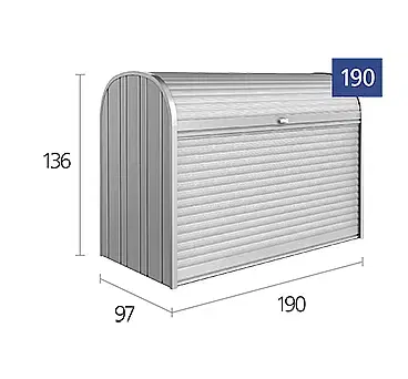 Biohort Roletový box BIOHORT Storemax 190 190 × 97 cm (strieborná metalíza)