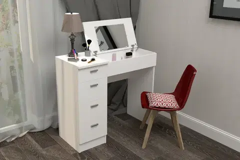 GLAMOR toaletný & písací stolík, biela