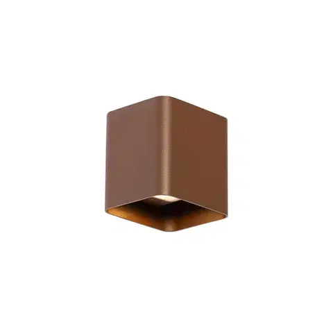 Moderná nástenná lampa hrdzavohnedá vrátane LED IP54 štvorcová - Evi
