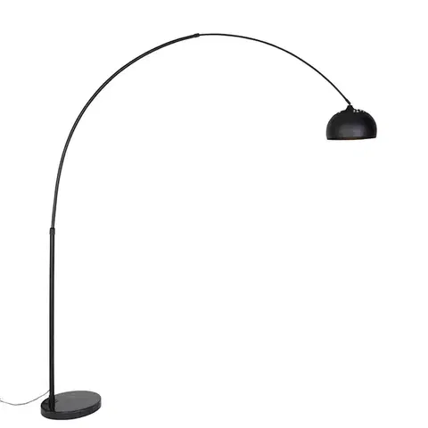 Moderná oblúková stojaca lampa čierna - XXL
