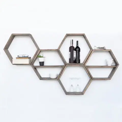 Nástenná polica Hex003