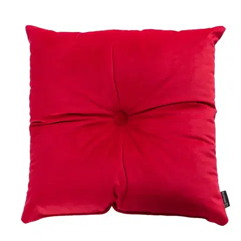 Dekoria Štvorcový vankúš Velvet s gombíkom, Rød, 40 x 40 cm , Velvet, 704-15