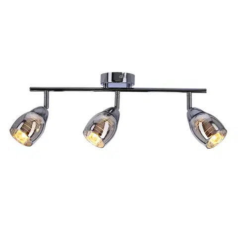 Stropná lampa Virginia s chrómovým pásikom, zrkadlové tienidlo e14