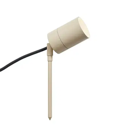 Bodové svietidlo so zemným hrotom béžové GU10 50 mm nastaviteľné IP44 vrátane kábla a zástrčky - Solo